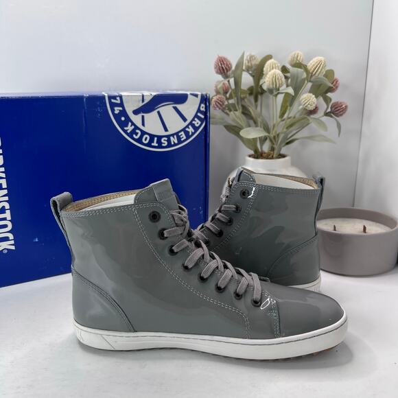 Birkenstock Bartlett Patent Leather Mid Top Shoes Gray 1005659 Women 6/EU 37 NWB - Picture 7 of 10